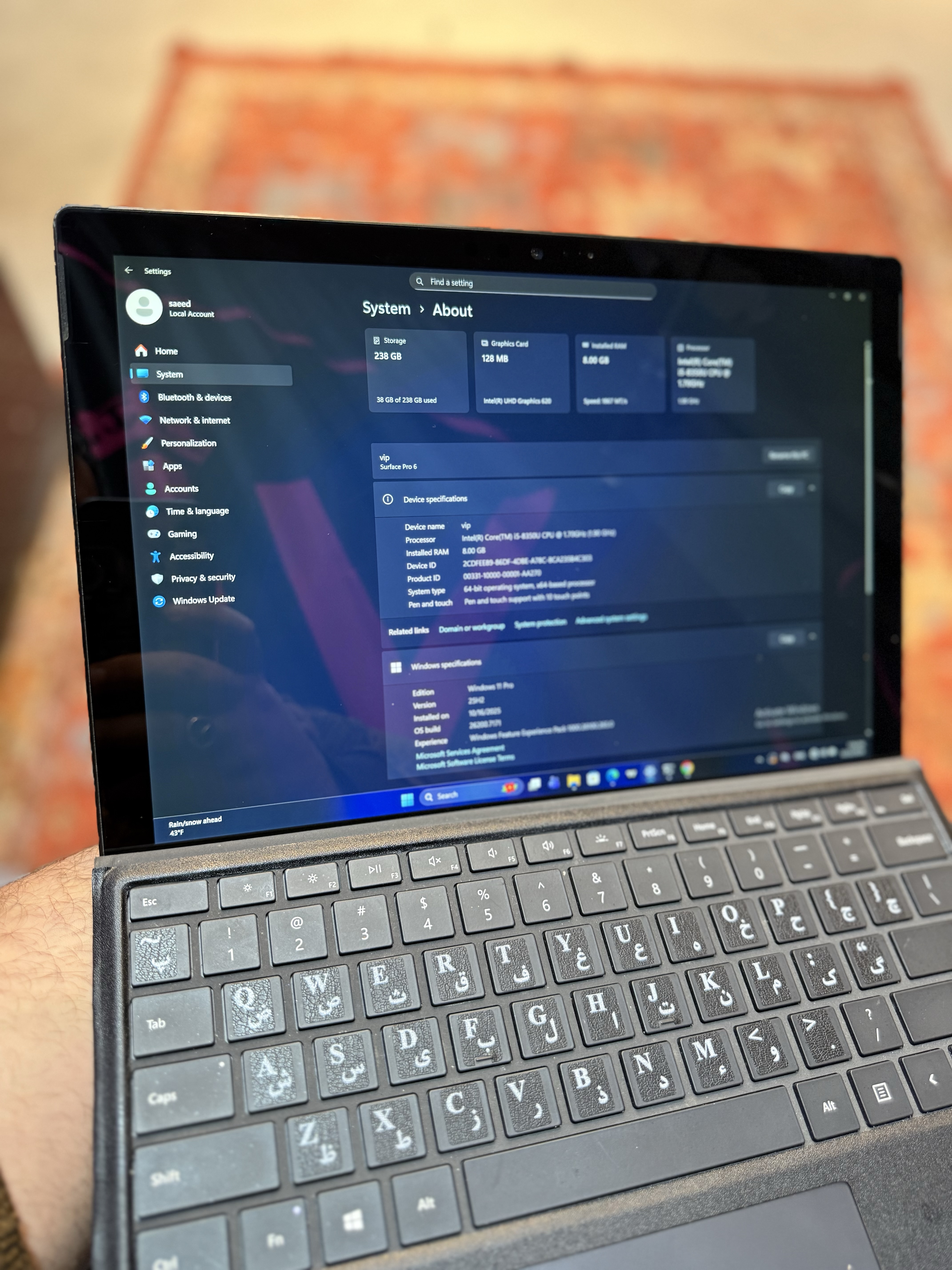 لپ تاپ  Microsoft Surface 6Pro