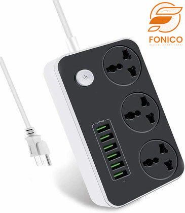 چندراهی برق Z64 با ۳ عدد پریز و ۶ عدد USB